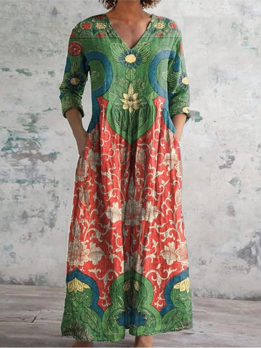 Veloraine | Vintage Floral Maxi Dress